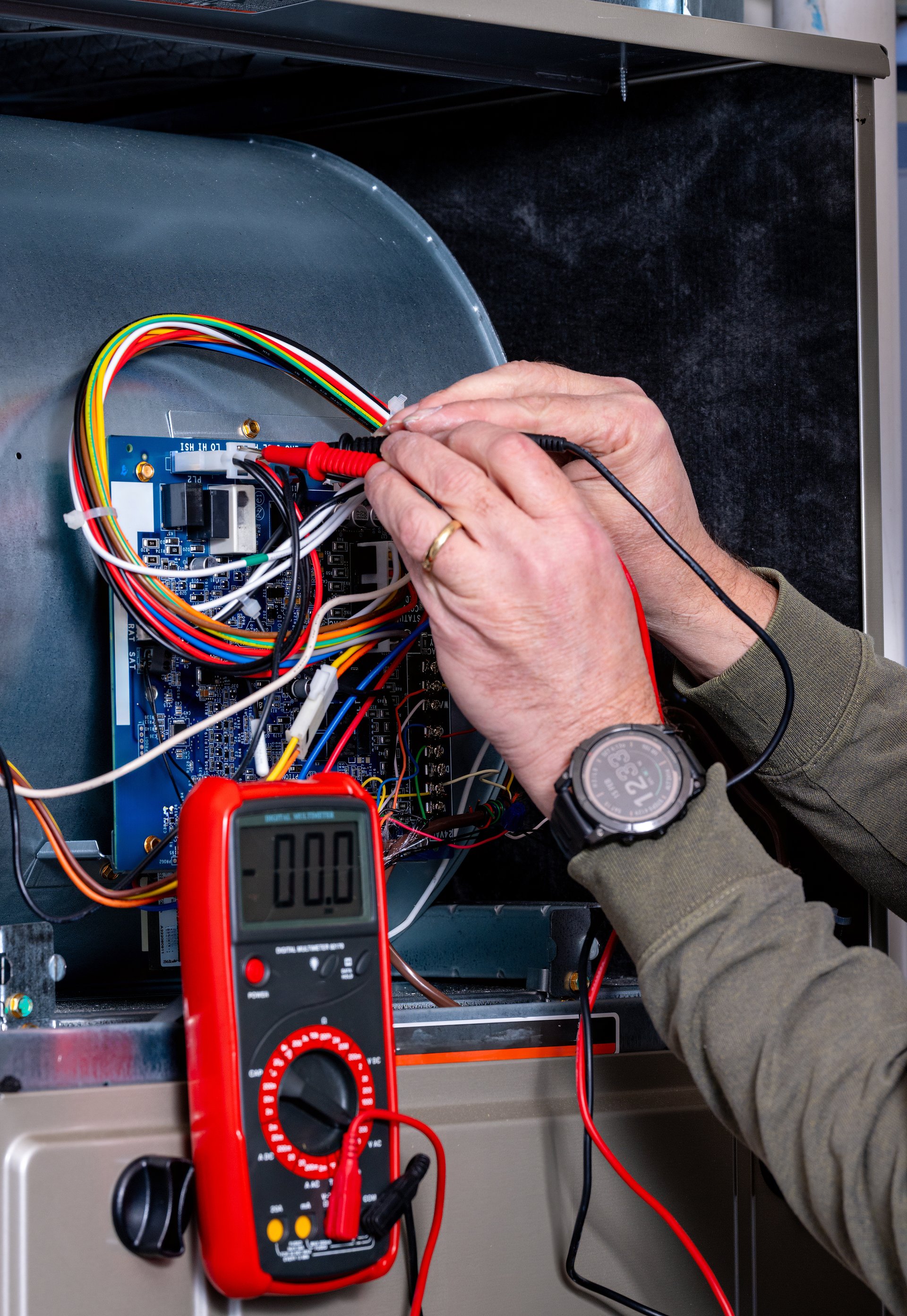 Troubleshooting an electrical issue in a furnace