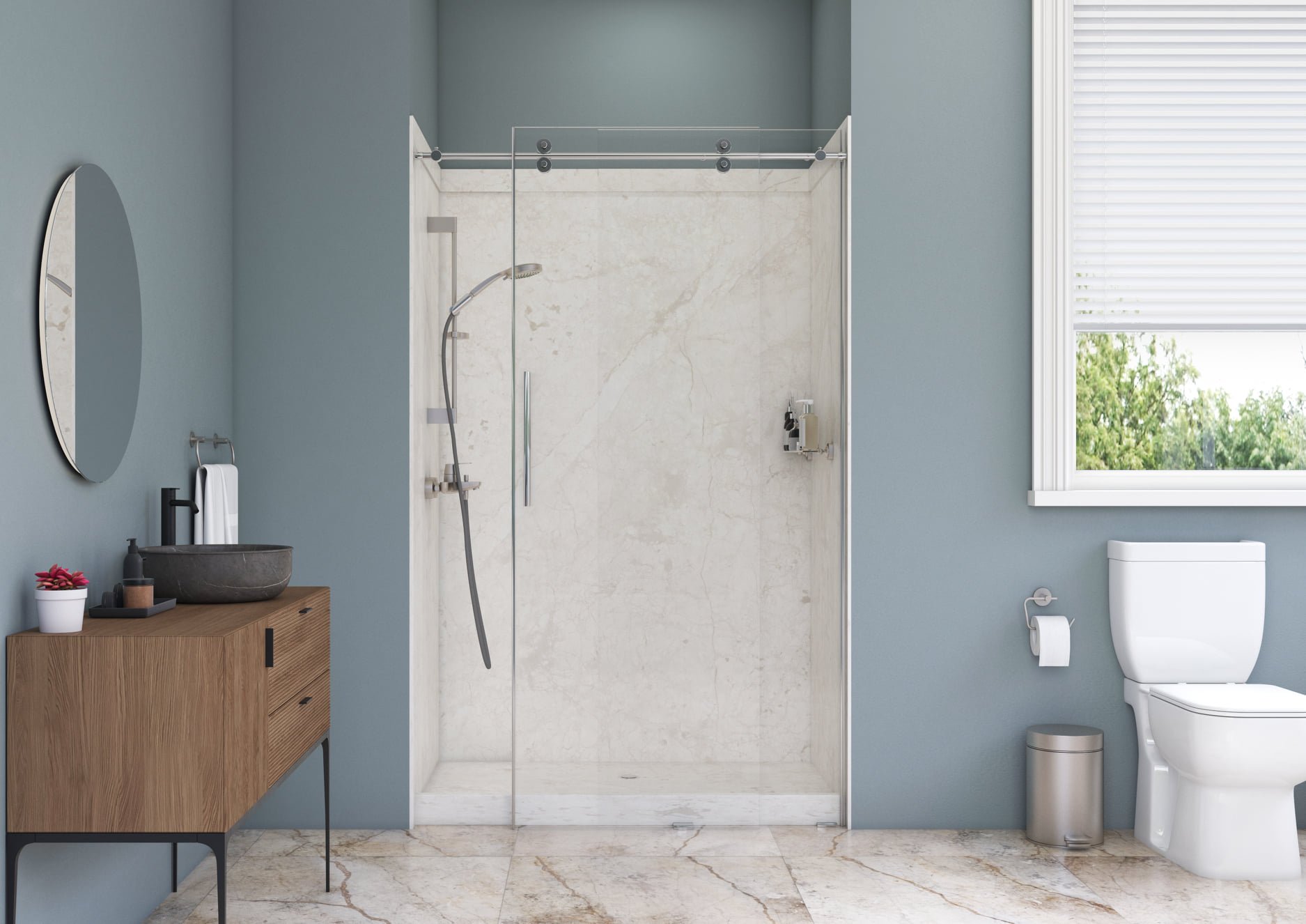 Modern shower installation by Just Ask Home Improvement