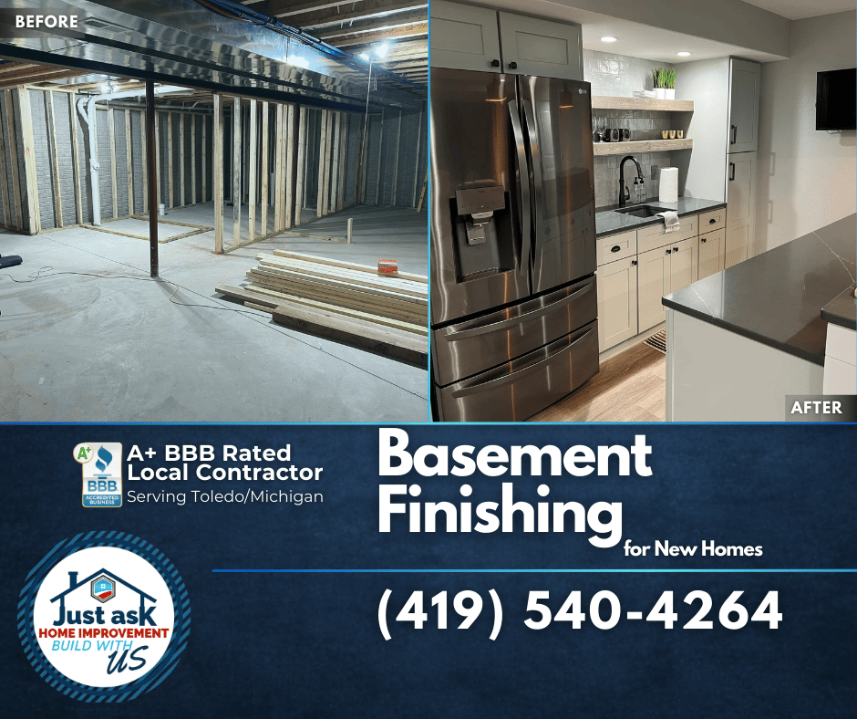 Empty basement in new home subdivision