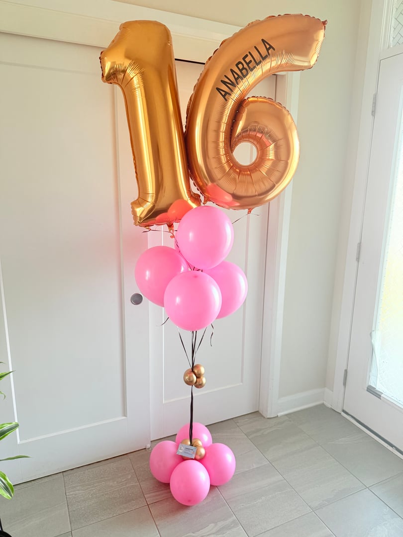 Number helium balloon bouquet