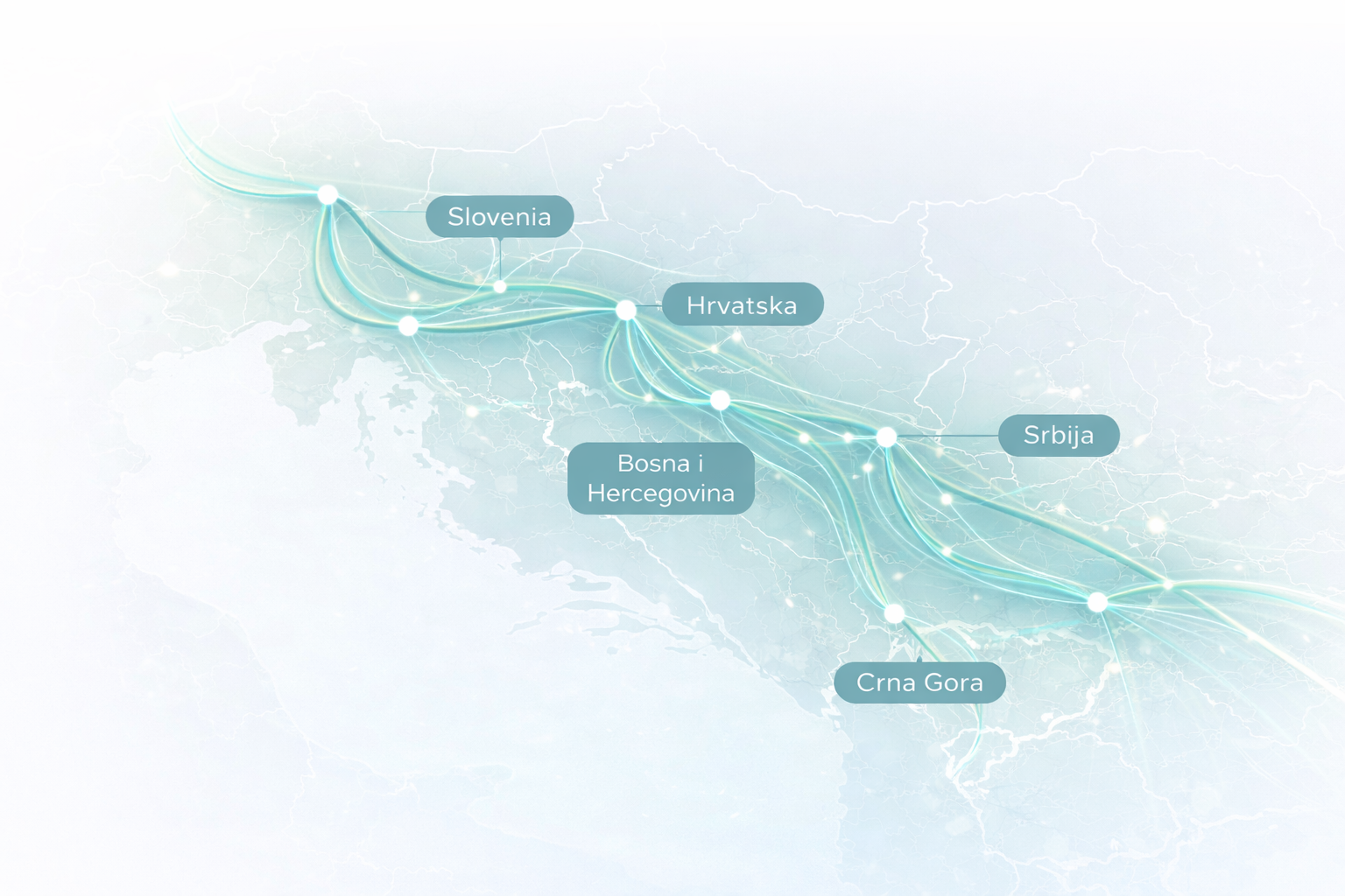 Balkans regional map showing transport corridors