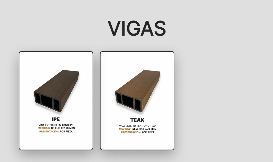 VIGAS - Vigas estructurales y decorativas