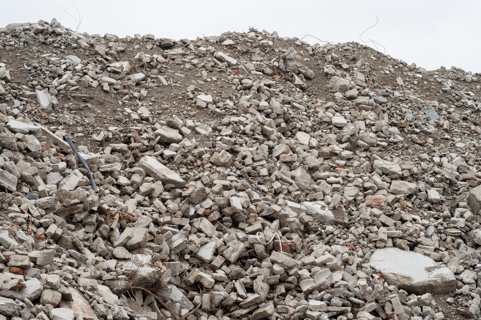 Concrete and brick debris