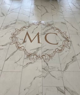 Wedding vinyl floor wrap installation