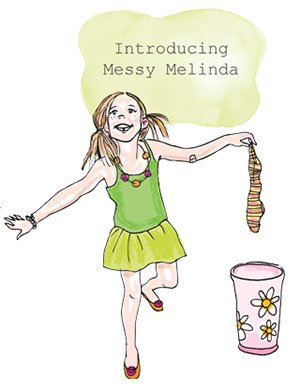 Messy Melinda children's book cover - girl with messy room