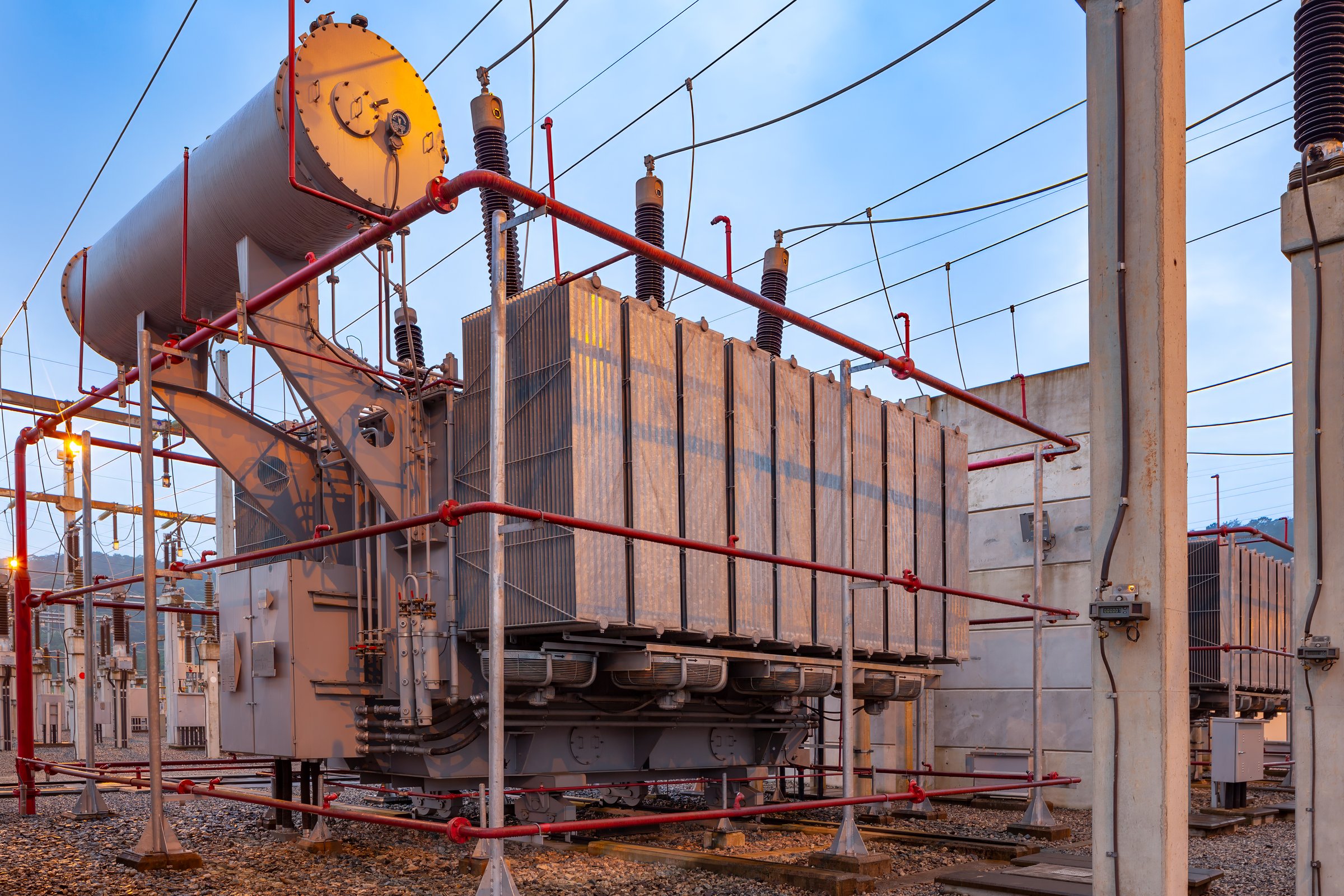 Power Transformers in High Voltage Electrical Outdoor Substation