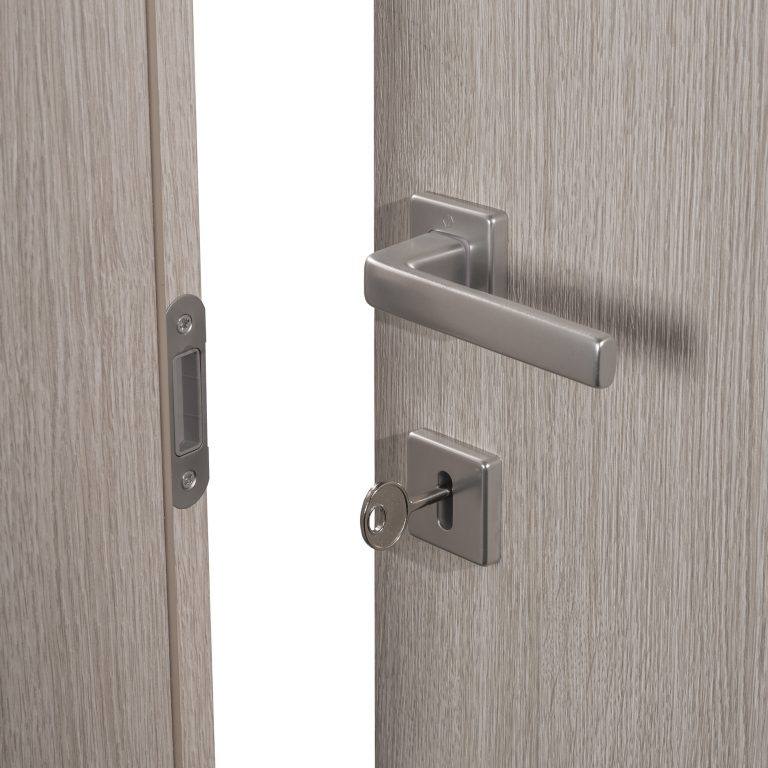 Designer entrance door to a country house. Modern design. luxurious exterior. Facade of a modern building with modern doors.