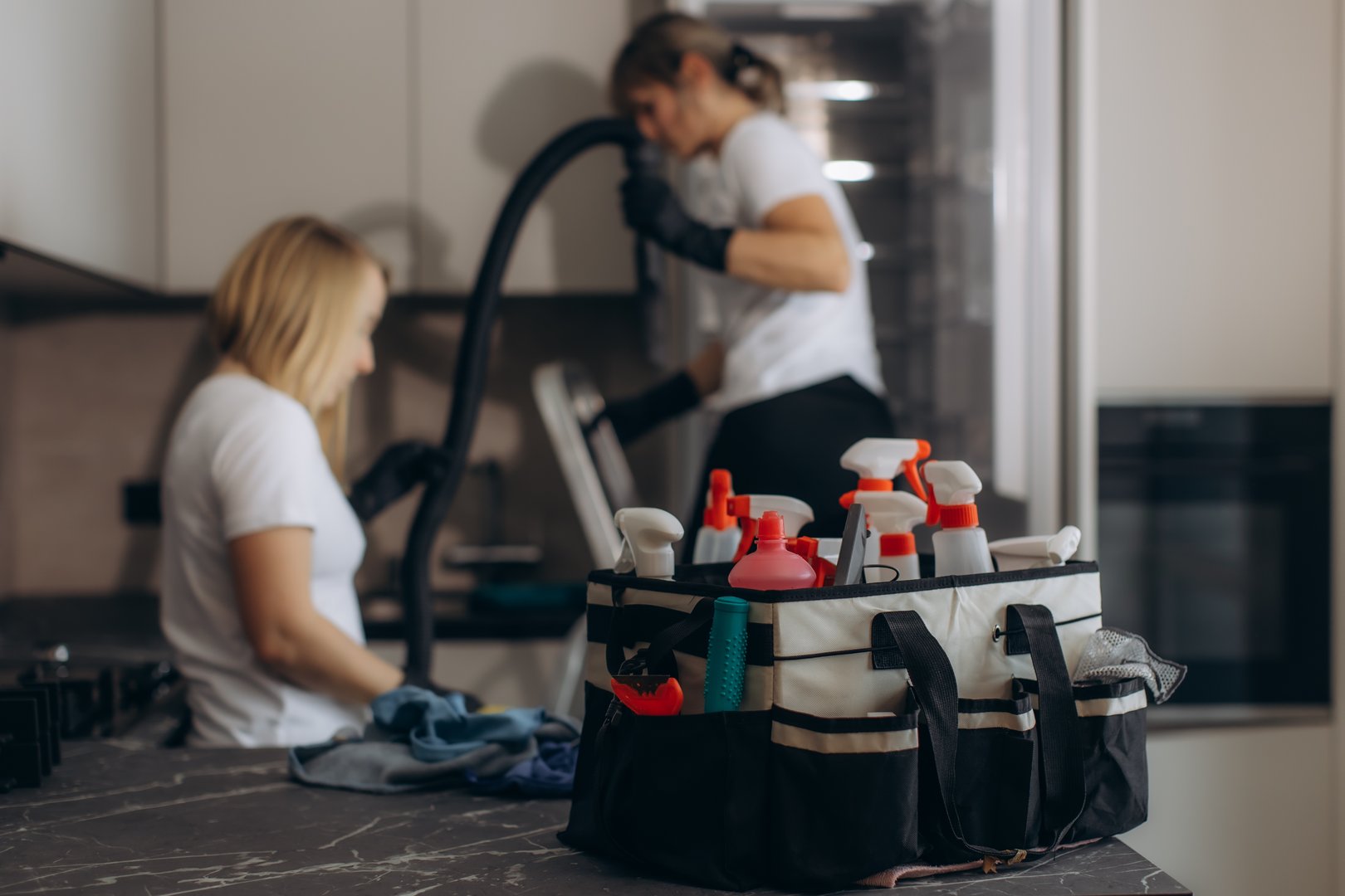 Commercial cleaning team