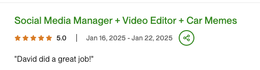 Client testimonial review