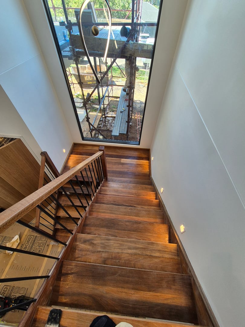 Stairs staining project finished - beautiful results after professional refinishing