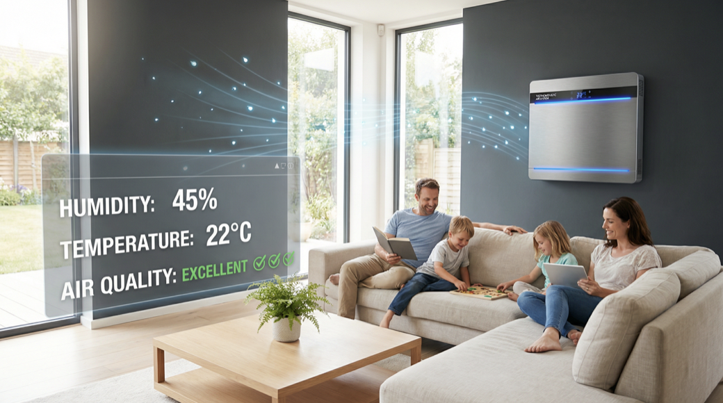 Thermoacoustic dehumidification system showing moisture removal process
