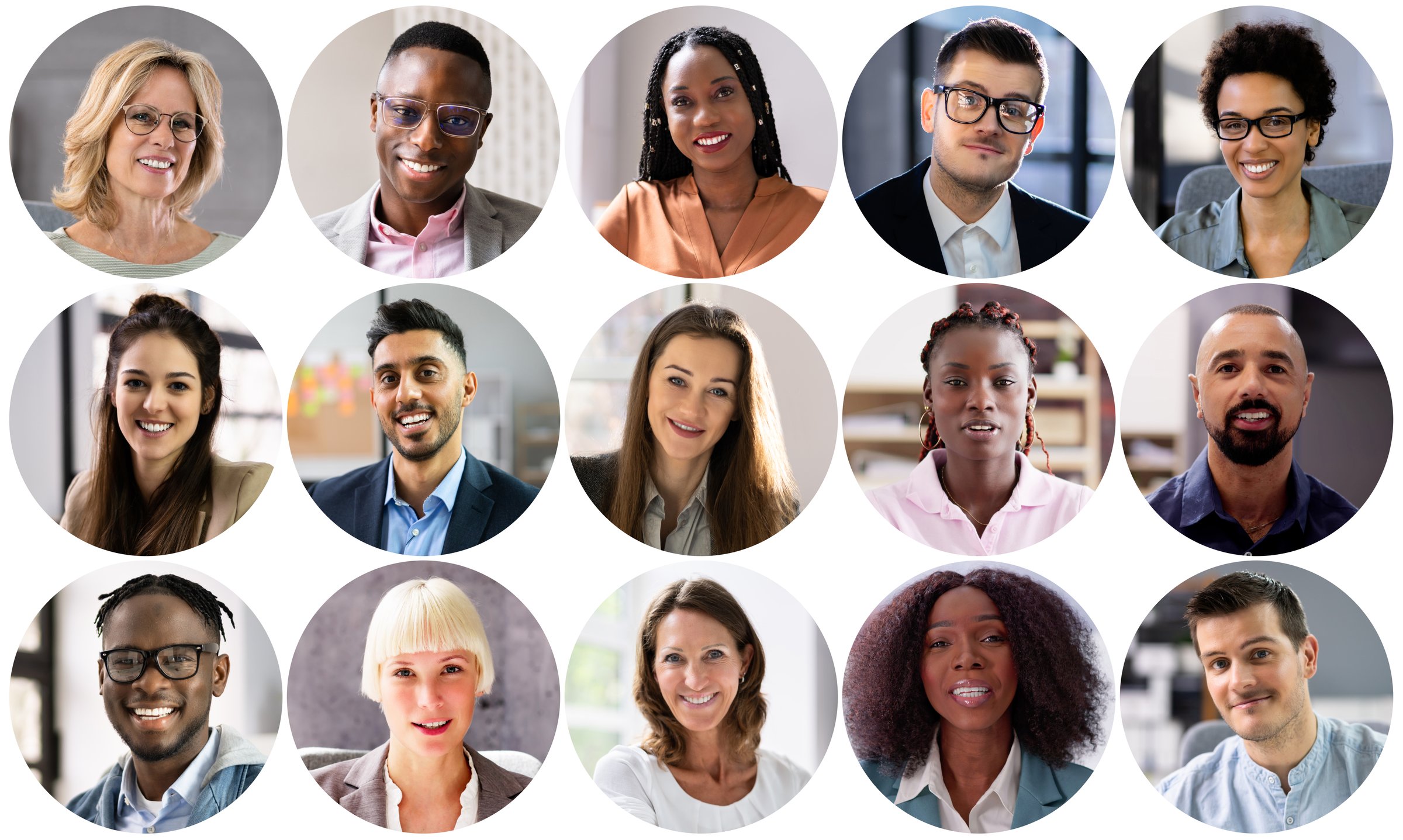 People Face Headshot Collage. Diverse Avatar Portraits