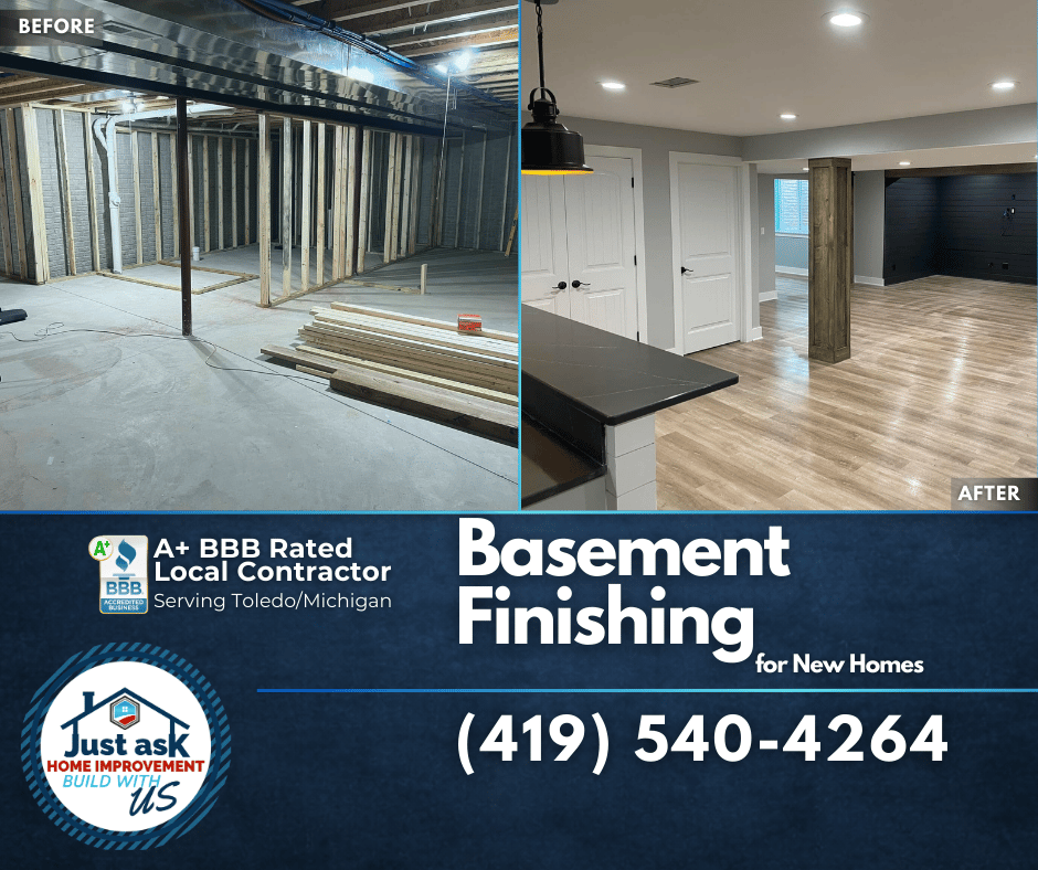 Luxury basement finishing with home theater