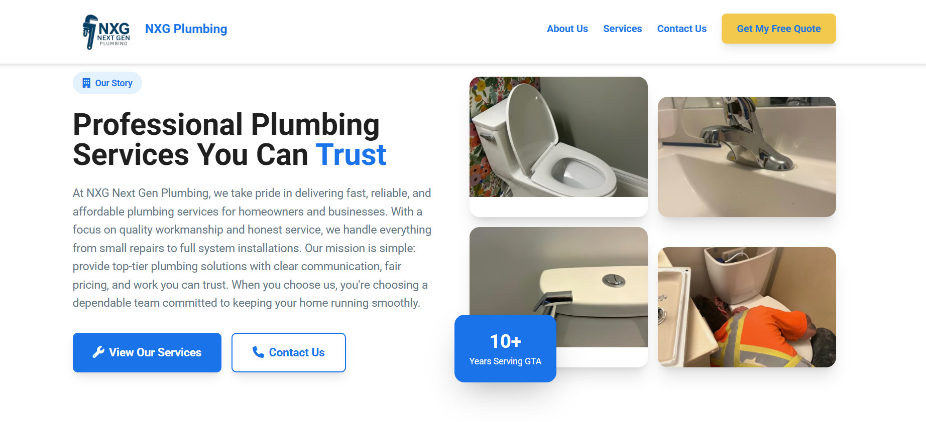 NXG Plumbing website