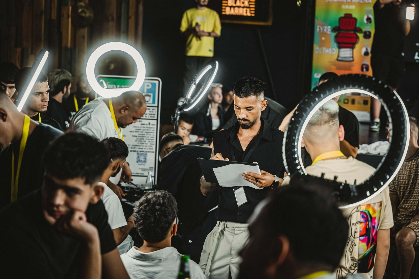 Professional barber in barbershop