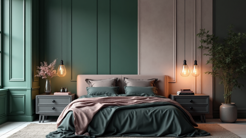 Mørkt soverom med stemningslys