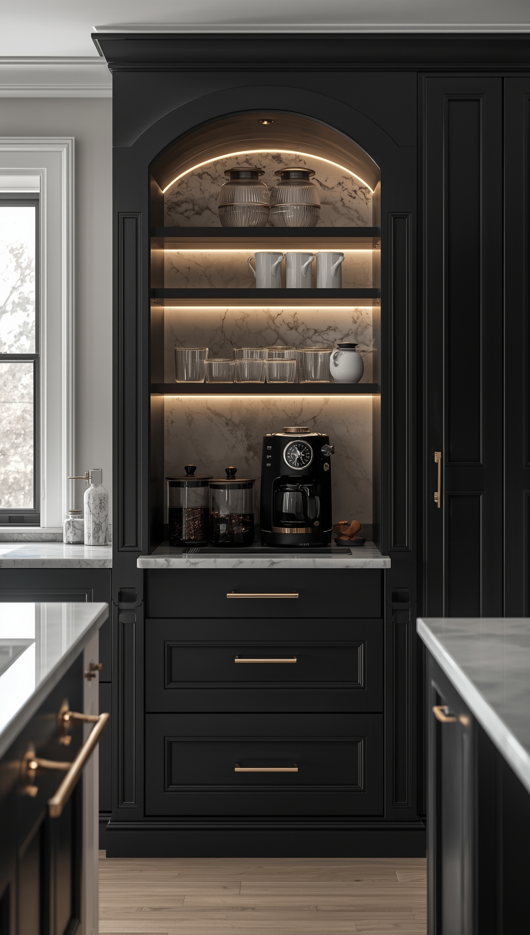 Moody traditional Scandinavian luxury coffee station