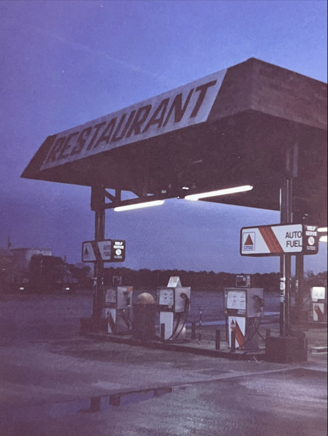 Truck stop exterior view