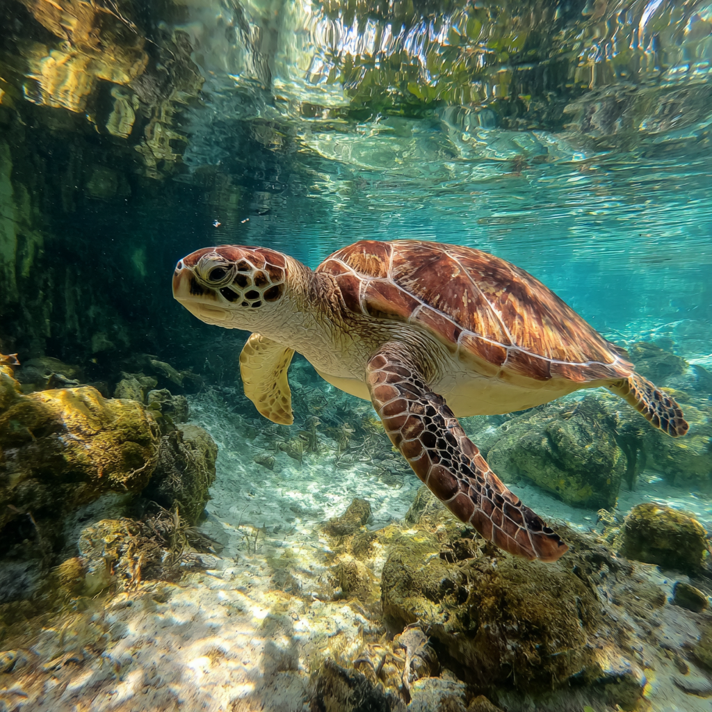 Turtles and cenote aquatic experience