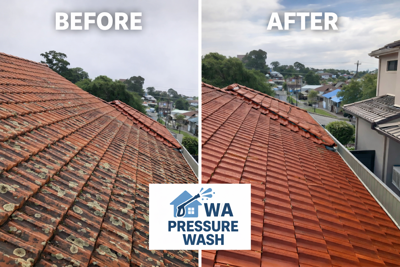 Professional roof washing service in Perth