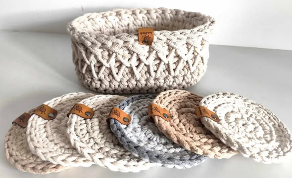 Koszyki - ręcznie szydełkowane