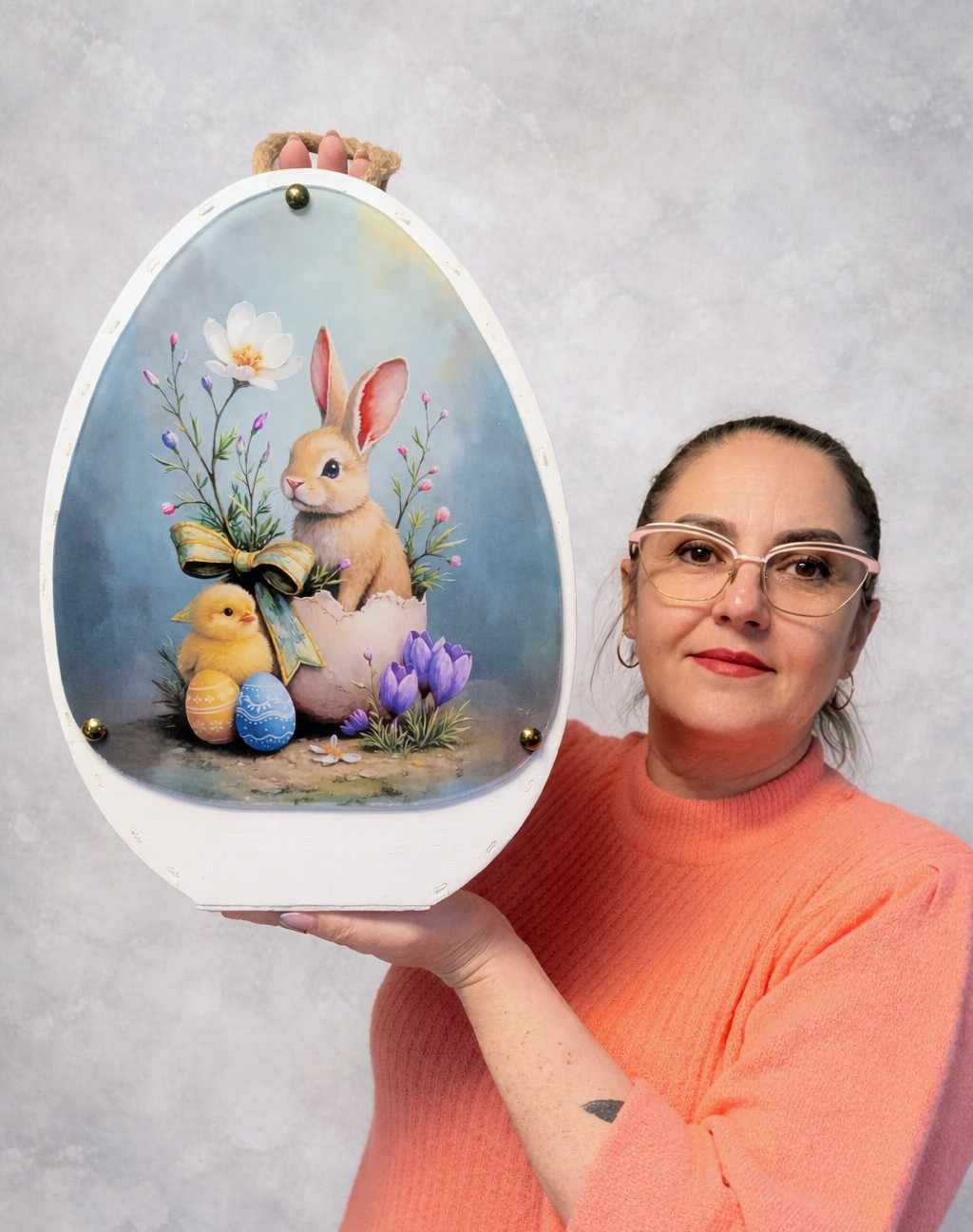 Jajo ledowe wielkanocne z oświetleniem LED - wzór 2