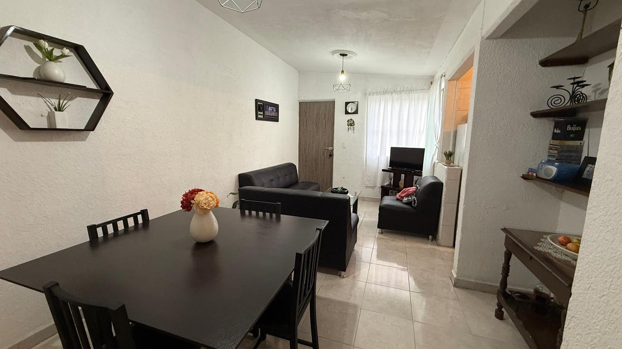 Sala y comedor del departamento en San Juan de Aragón