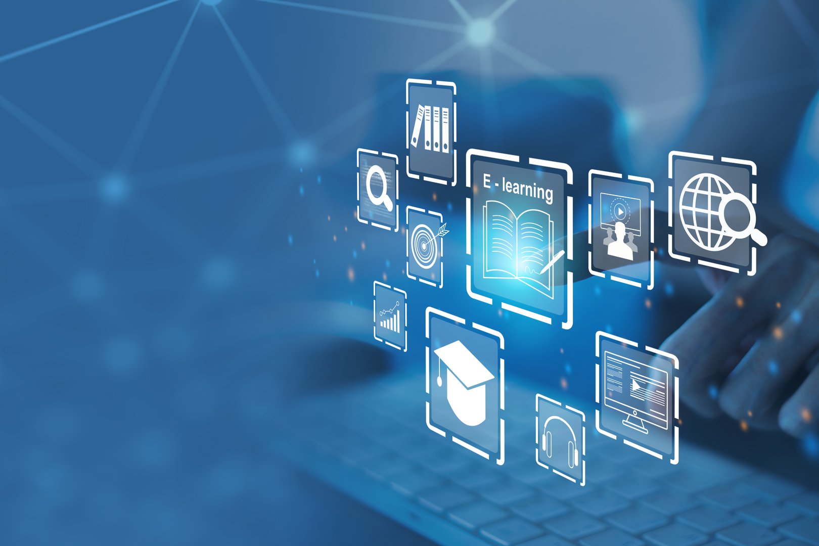 e-learning education concept, learning online with webinar, video tutorial, internet lessons

Businesswoman using a computer to webinar online, education on internet, Online Courses e-learning concept.