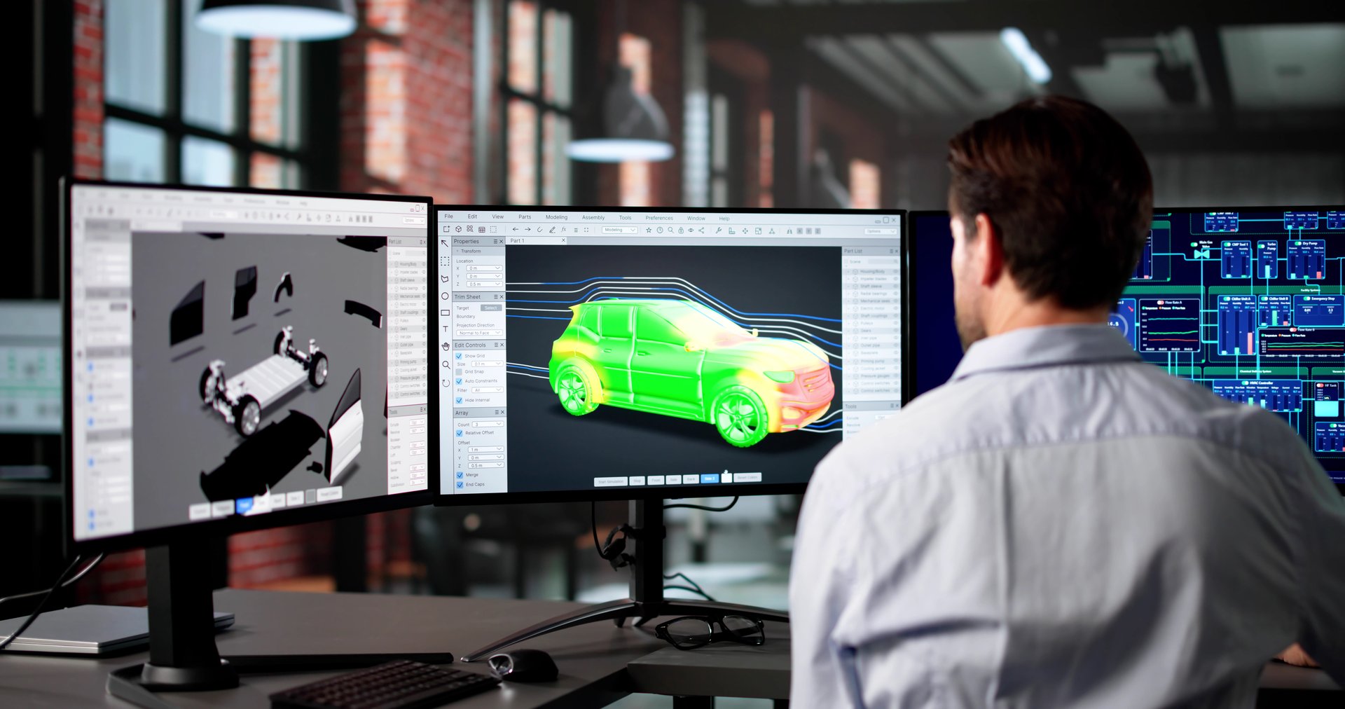 Senior Engineer Designs Aerodynamics For Cars Using Automotive Software Technology.