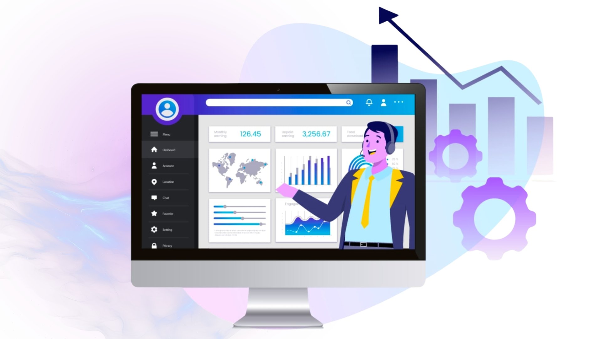 Smart Operations Overview: Administrator view tracking performance and managing community communication with real-time data.