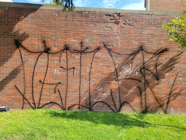 Before graffiti removal