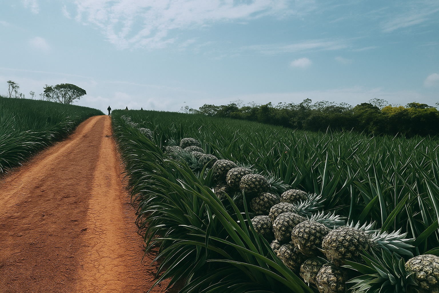 Plantación premium de piña para exportación internacional