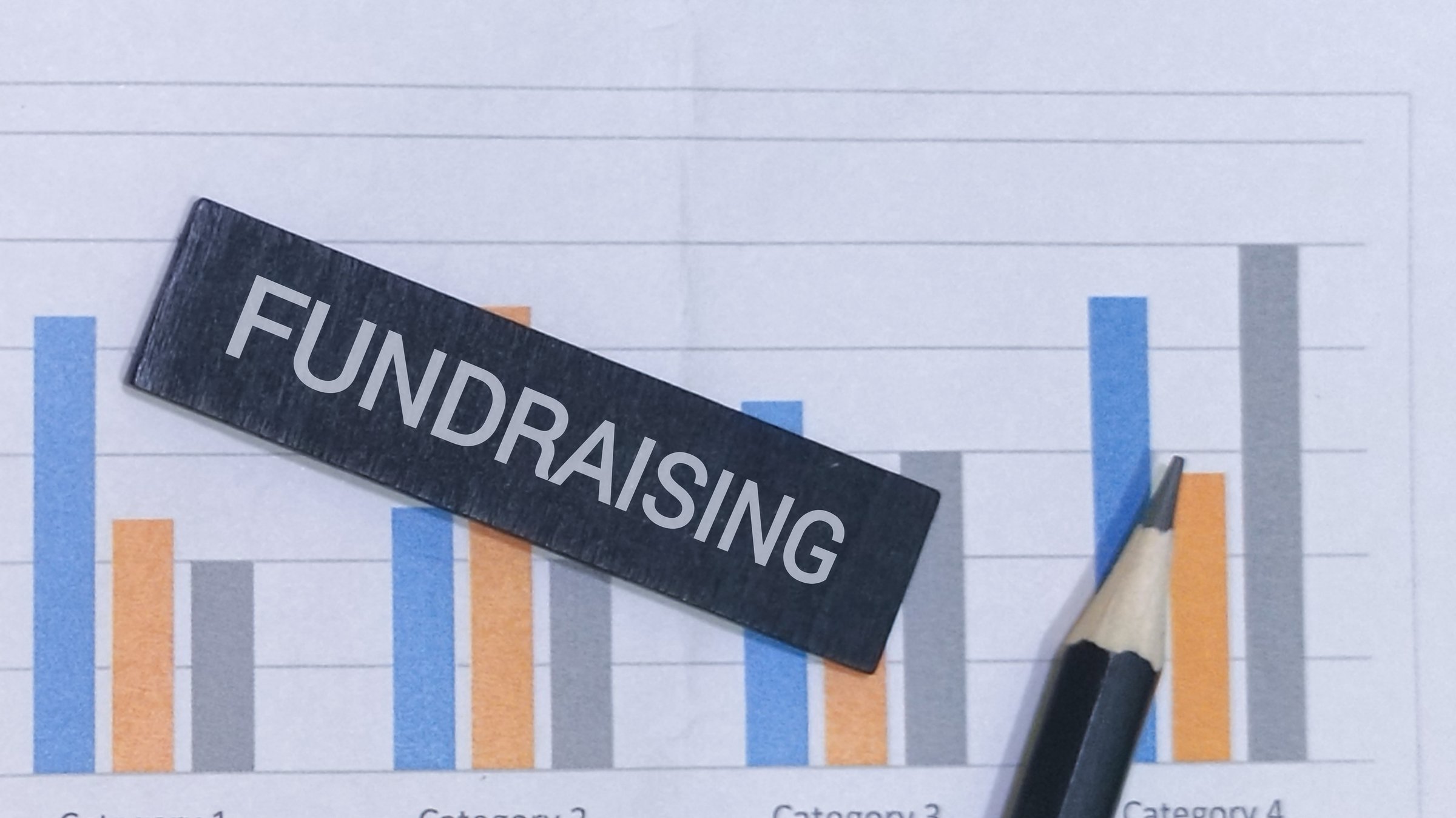 Financial data charts and fundraising reports