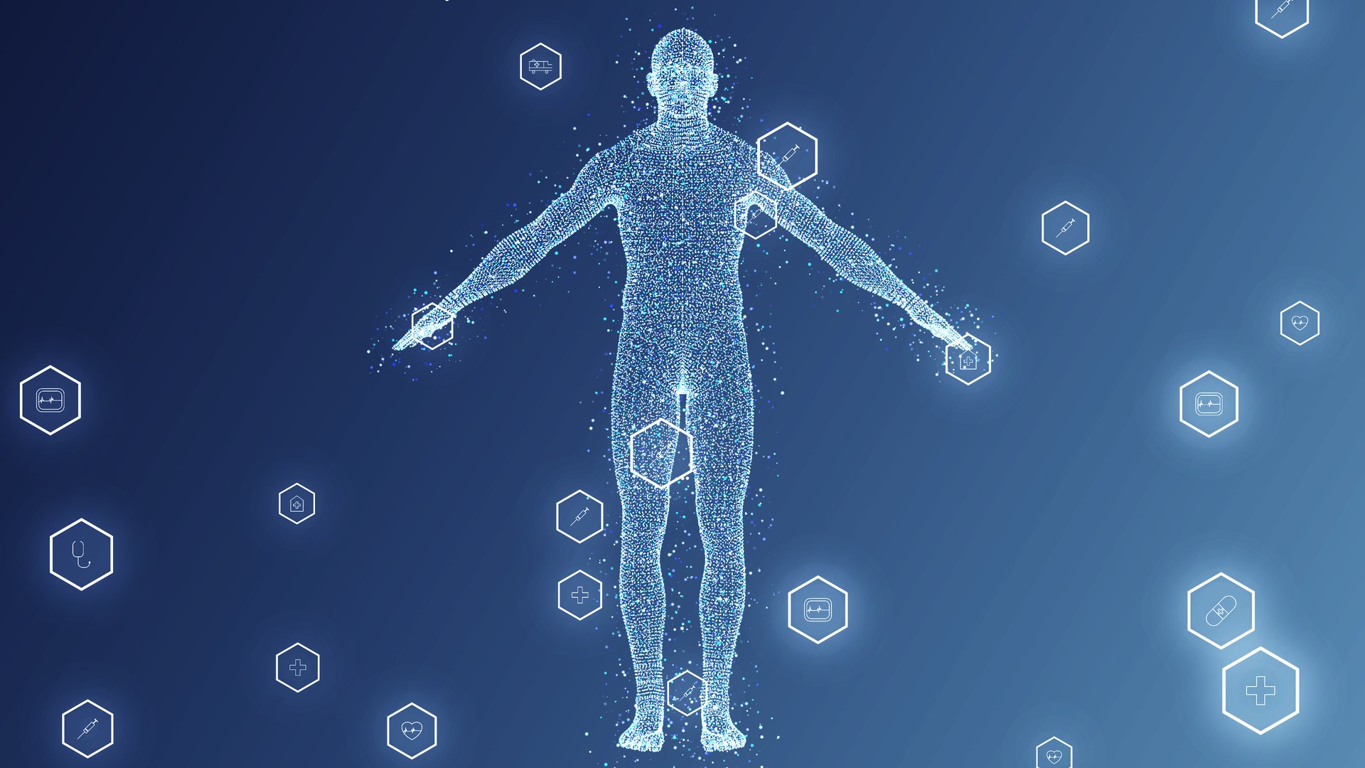 Medical technology concept.Human 3D rendering stock photo