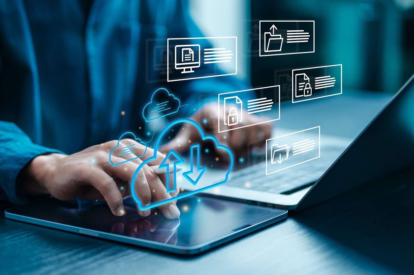 Cloud services, cloud computing technology business, online document storage, system rental, data transfer and cloud security systems