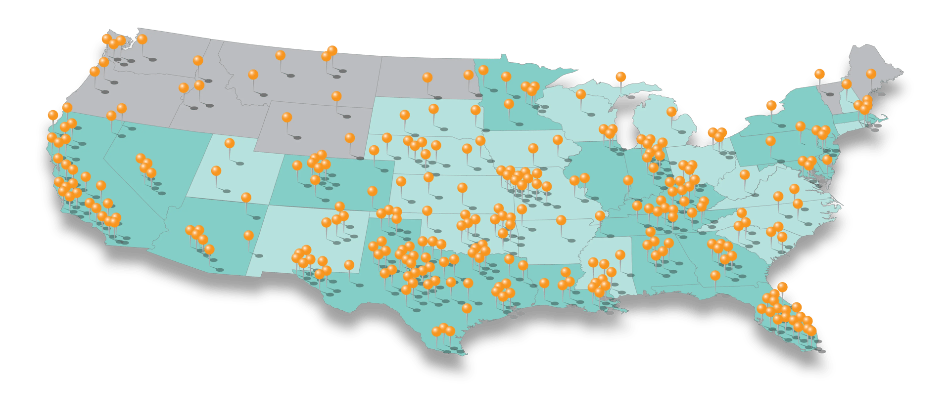 Barron Facility Services 3D nationwide coverage map