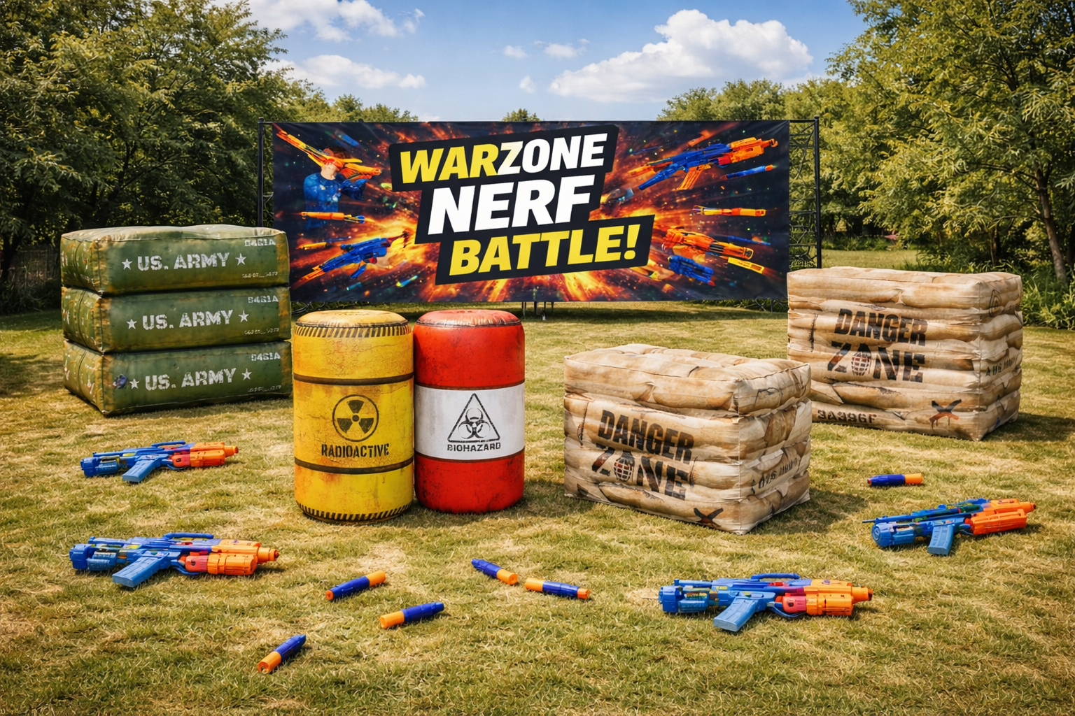 Soft foam dart gun loaded and ready for use by children. High quality photo