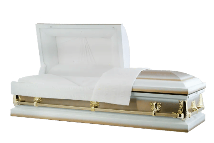 Supreme in White on White Casket
