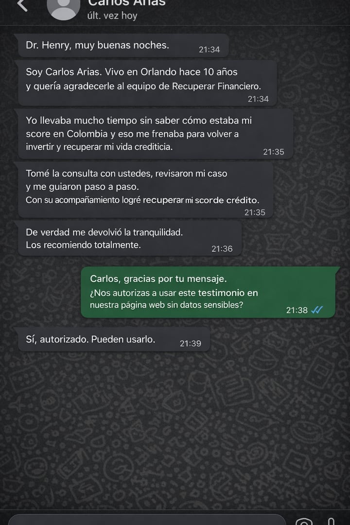 Testimonio de cliente - Chat de WhatsApp
