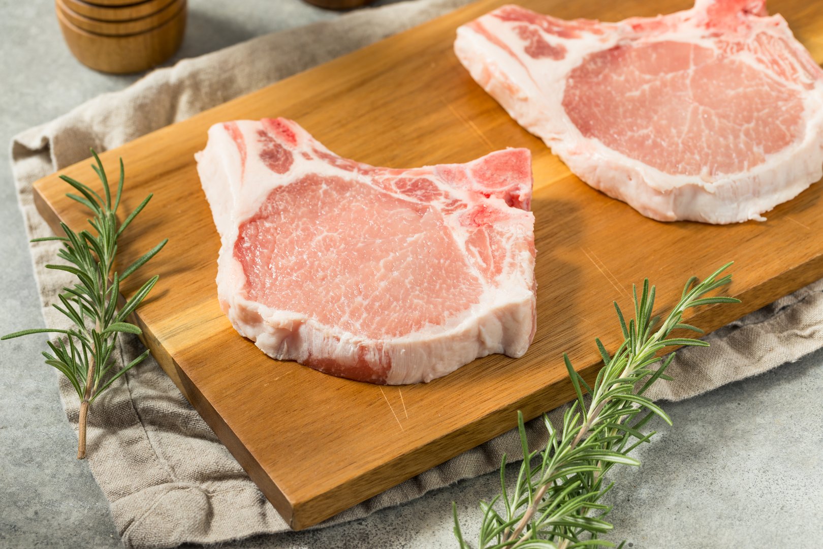 Organic Raw Bone in Pork Chops Ready to Cook
