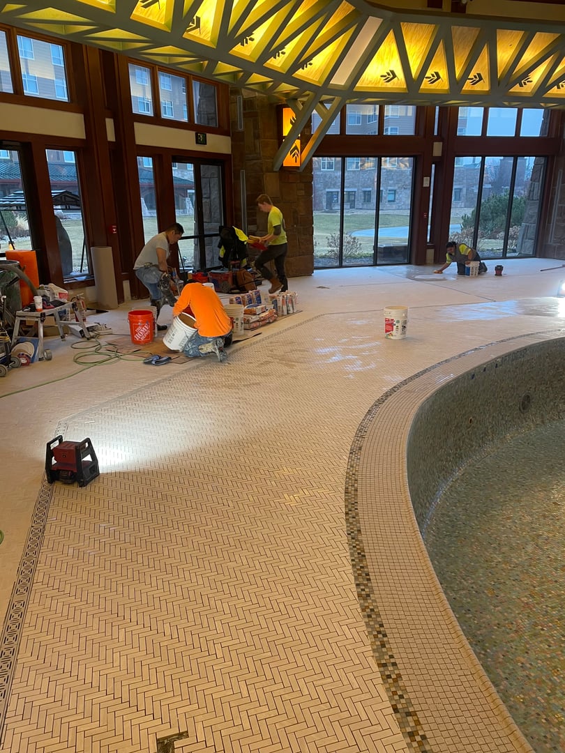 Professional tile installation project