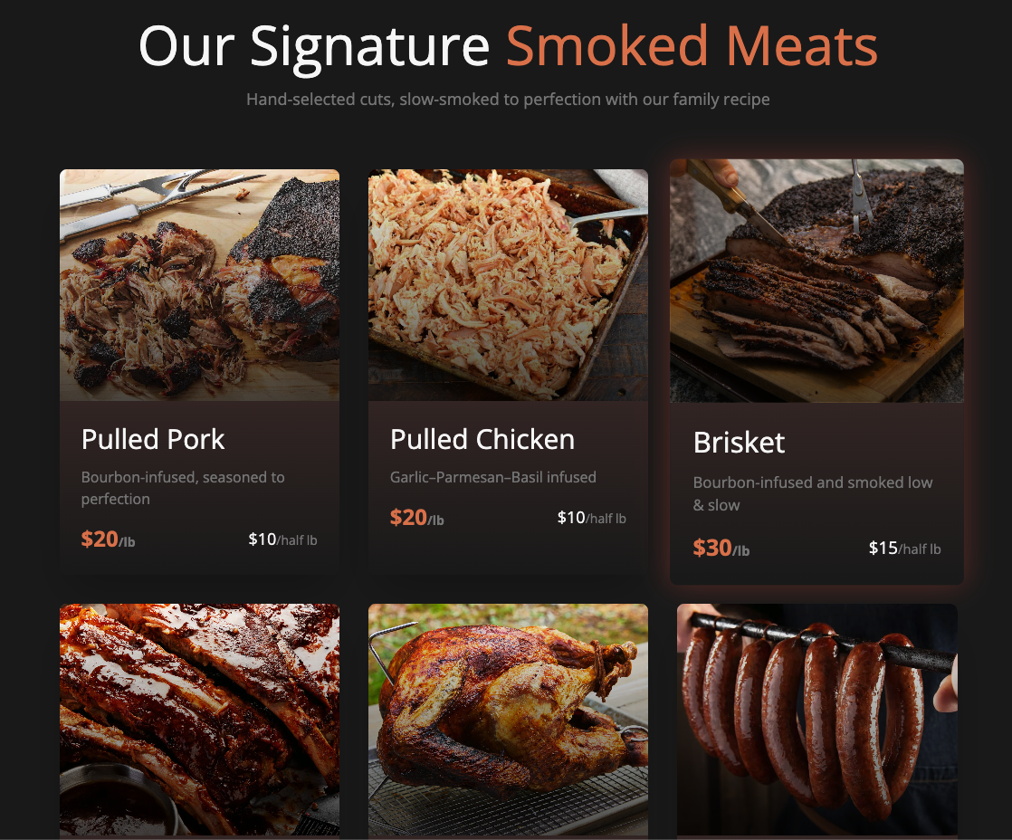 Premium Catering Company website showcase