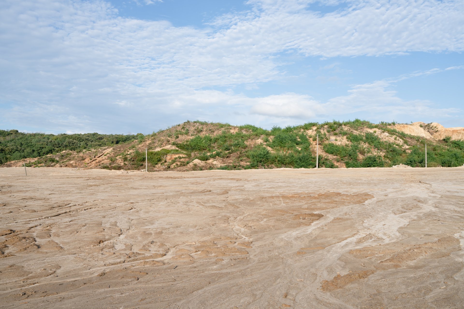 The ground is being prepared for a construction