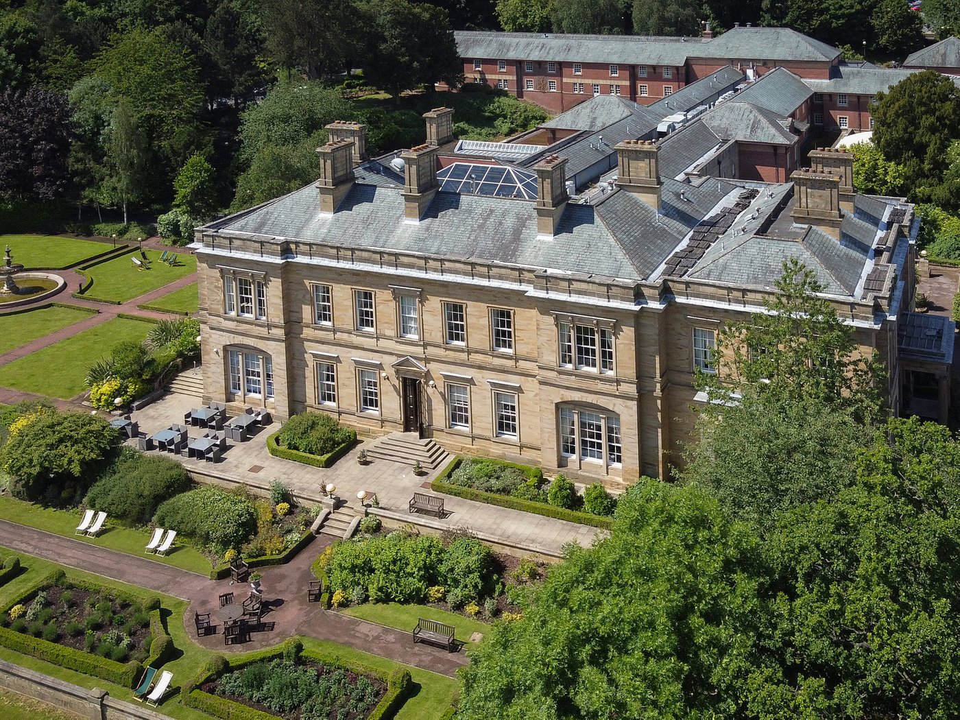 Oulton Hall Georgian mansion exterior and championship golf complex in Yorkshire