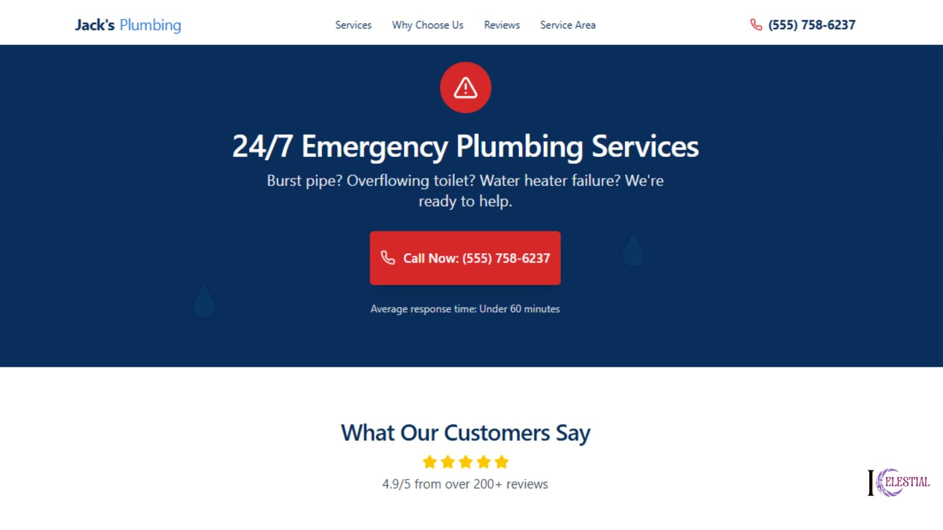 Jacks Plumbing Website Screenshot 1