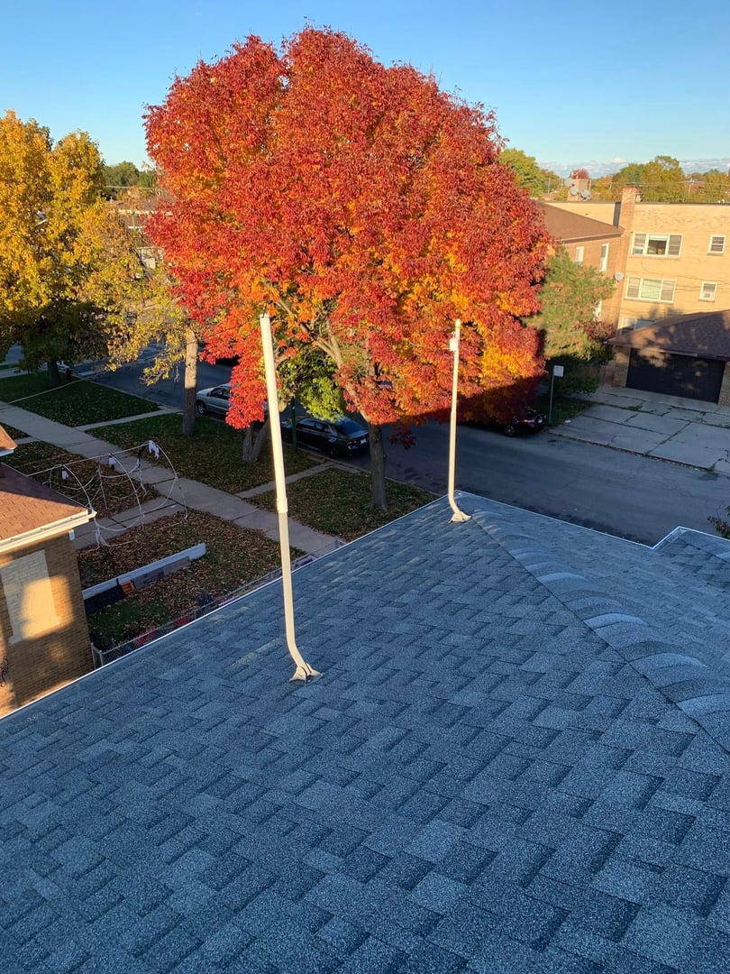 Residential roof antenna installation