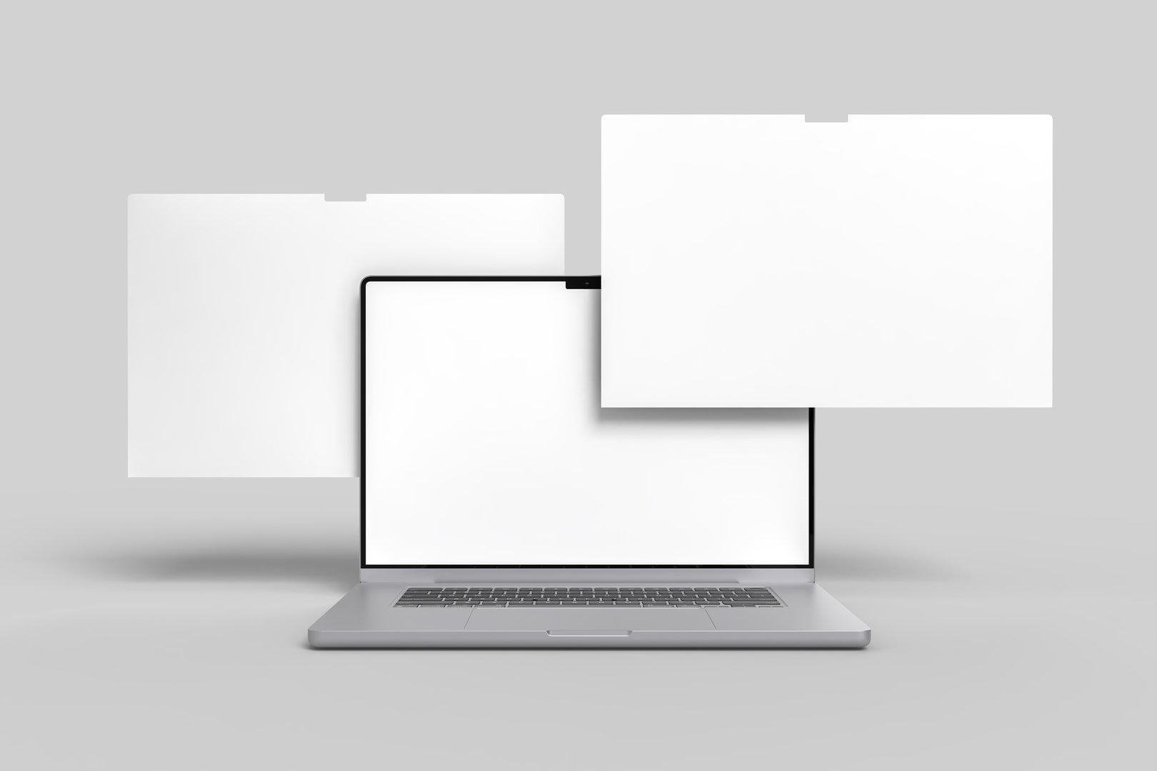 Modern Laptop Screen Website Mockup. Showcase websites, apps, or browser interfaces. Blank frame, isolated on white. Perfect for homepage, presentation, business layout for responsive design preview