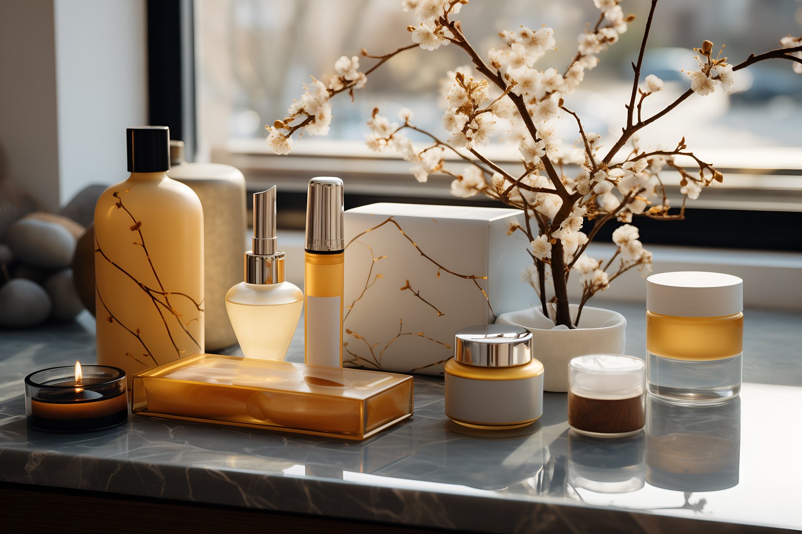 mock up packaging for cosmetic and amenities