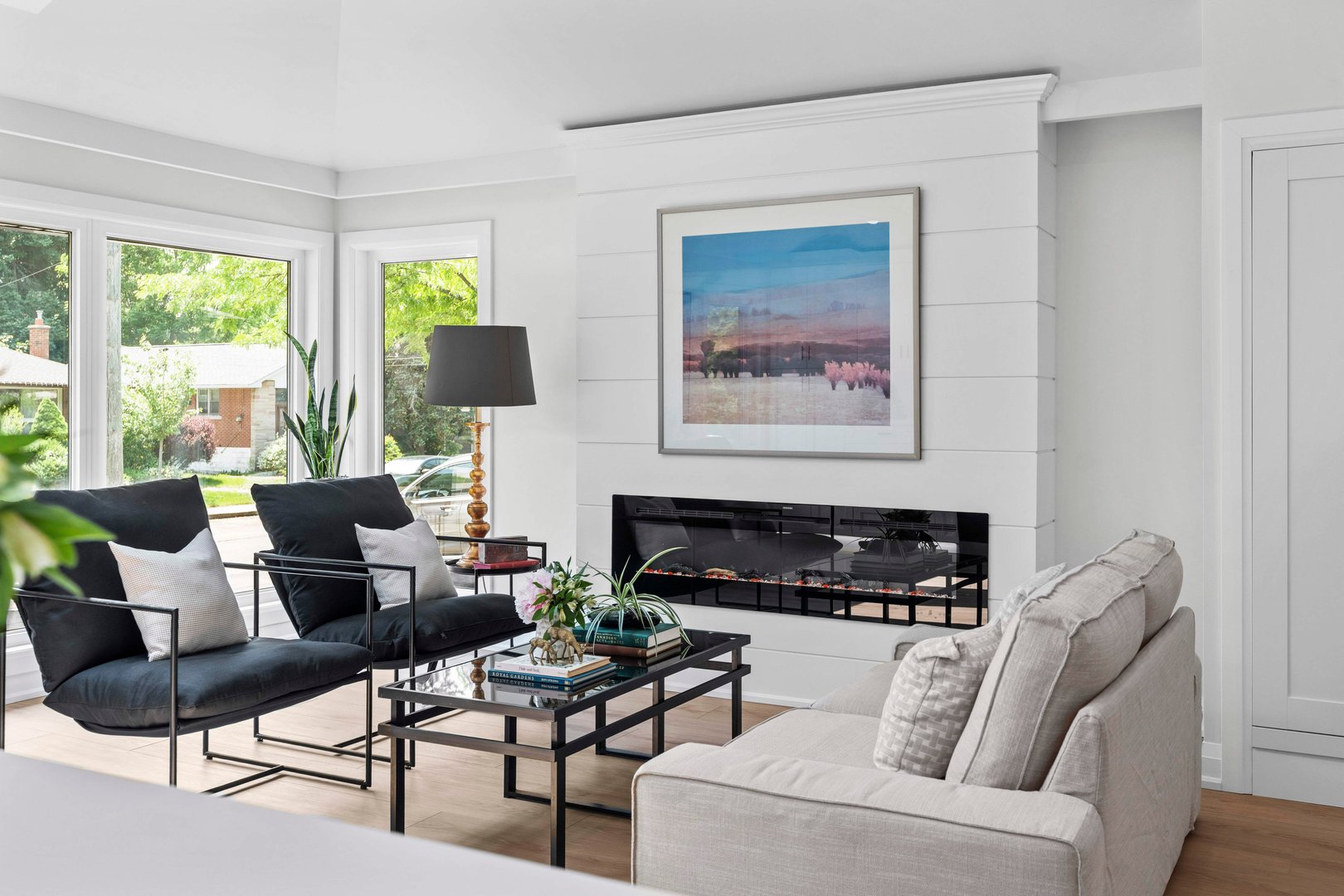 Professional custom fireplace with 7inch shiplap project