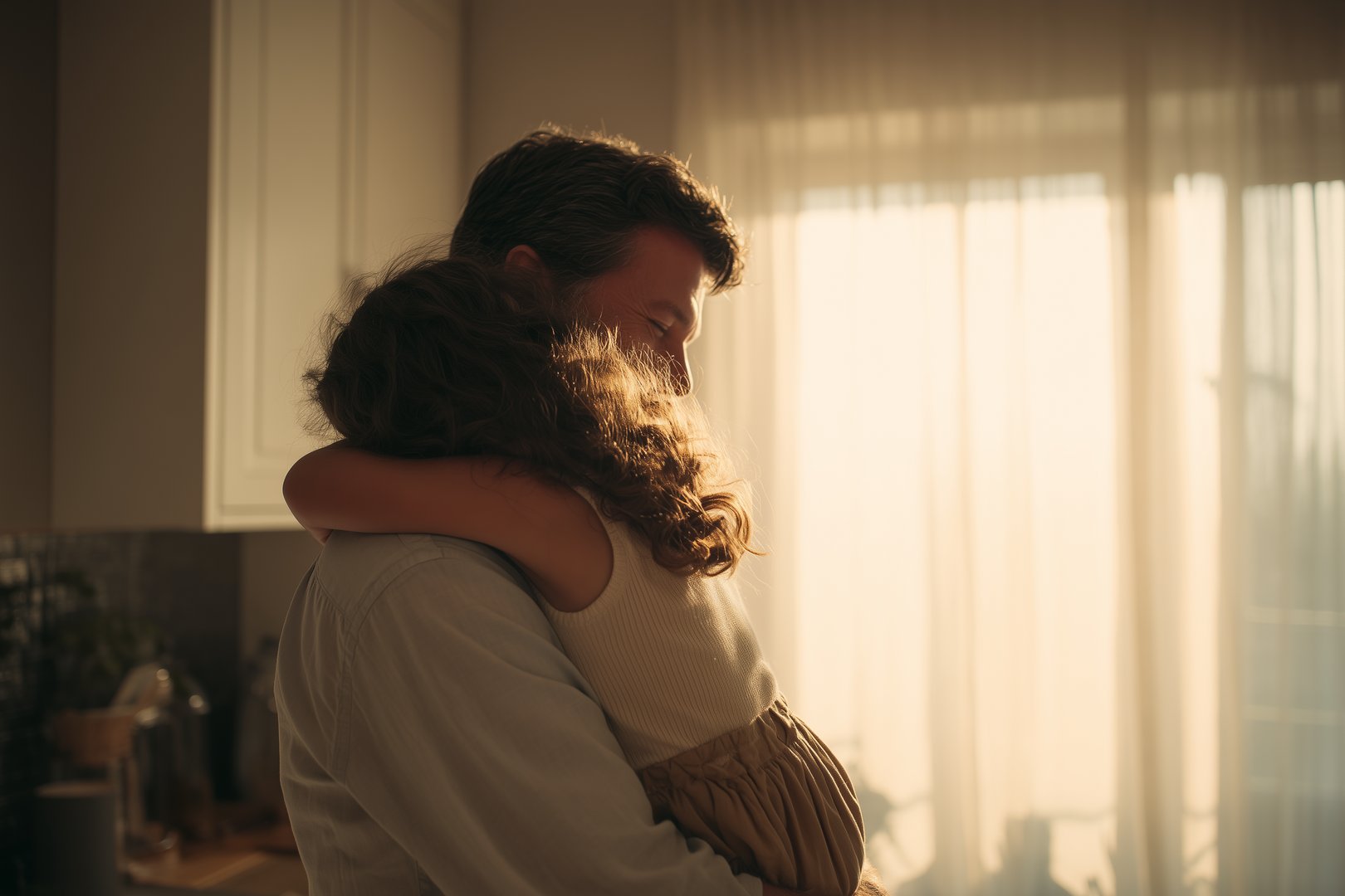 Padre protegiendo a su familia con seguro de vida, garantizando su estabilidad económica futura